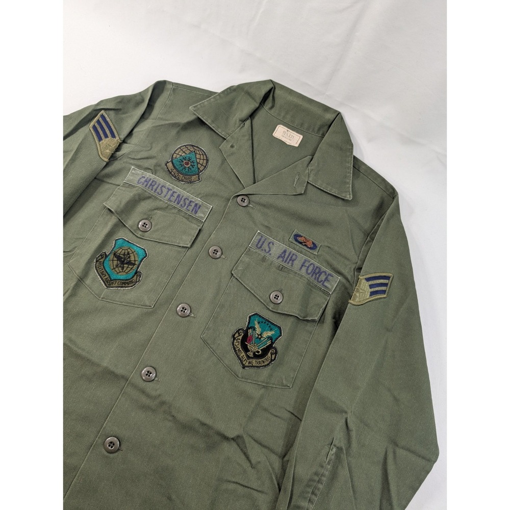 Vietnam Era USAF OG-107 Utility Shirt M/LL 15 1/2x31 Combat Long Sleeve Olive